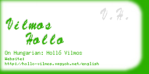 vilmos hollo business card