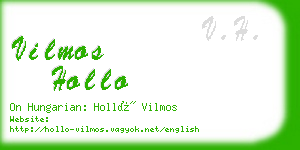 vilmos hollo business card